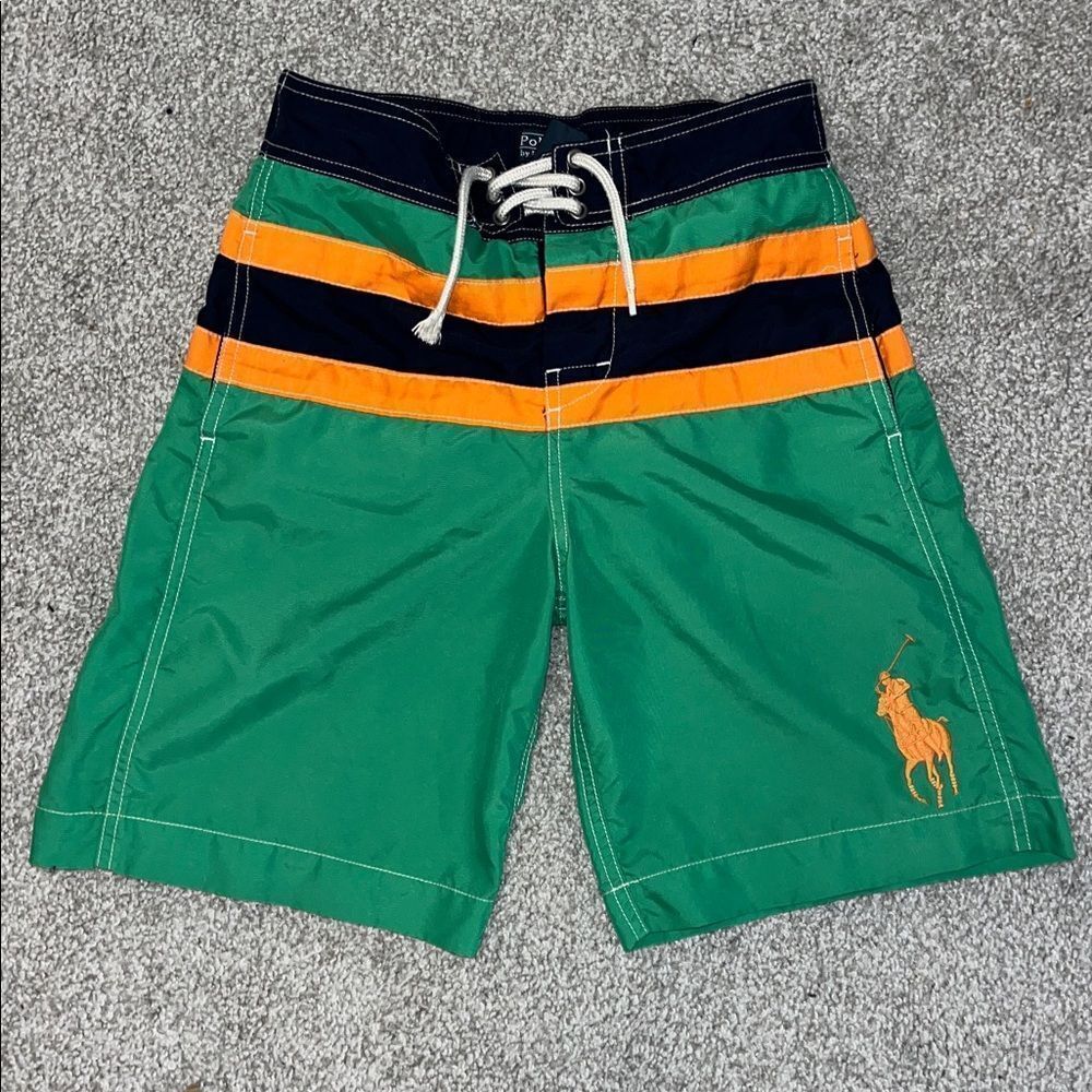 Polo Ralph Lauren Boys kids big pony kids surfer lined board swim shorts M 10-12